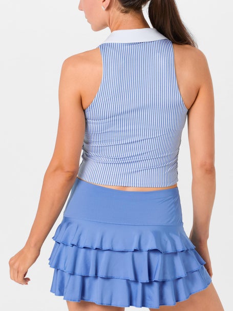 Lucky In Love Womens Hip Fit Linen Stripe Tank