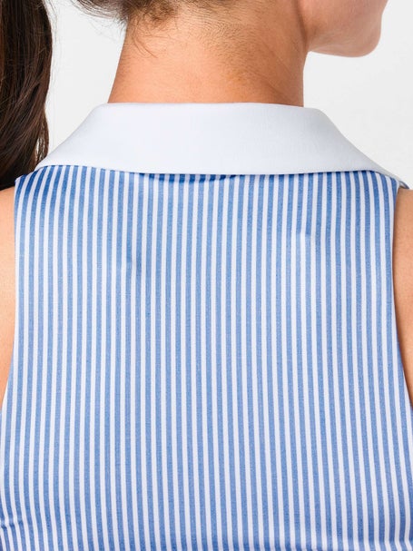 Lucky In Love Womens Hip Fit Linen Stripe Tank