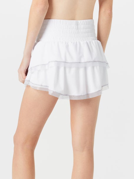 Lucky In Love Womens High Waist Double Ruffle Skirt