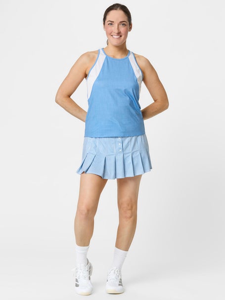 Lucky In Love Womens High Waist Linen Stripe Skirt