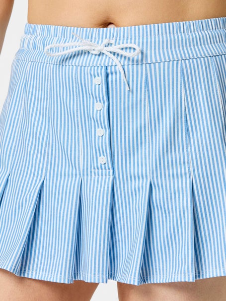 Lucky In Love Womens High Waist Linen Stripe Skirt