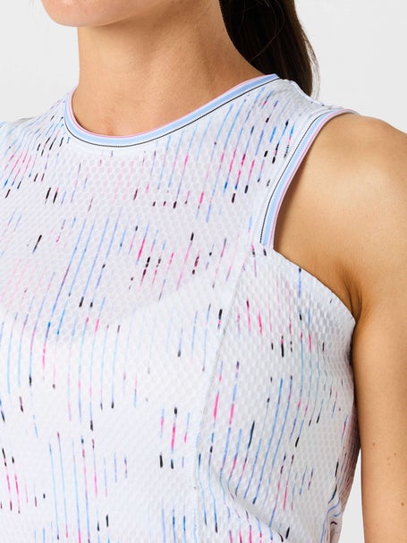 Lucky In Love Womens Love Me Blue Tie Back Tank