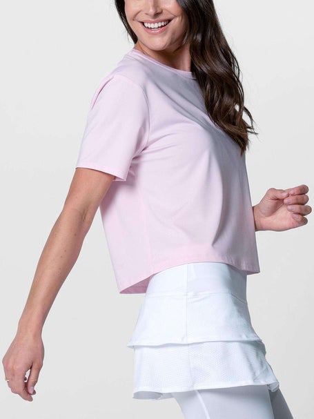 Lucky In Love Womens L-UV Power Box Top - Pink