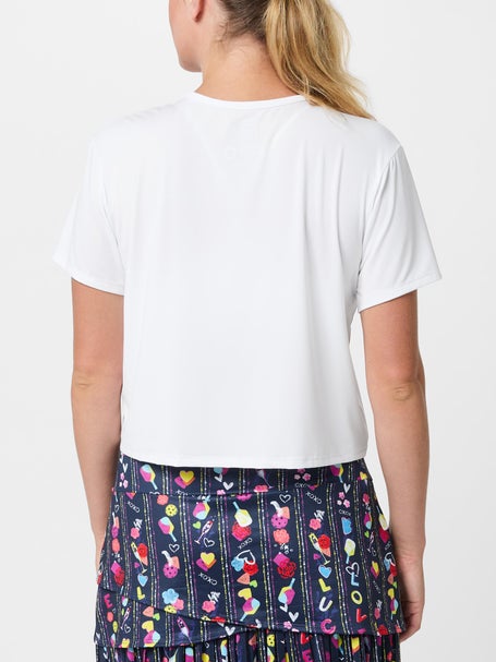 Lucky In Love Womens L-UV Power Box Top - White