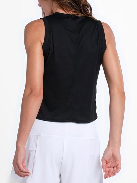 Lucky in Love Womens Hip Fit Rib Muscle Tank - Black