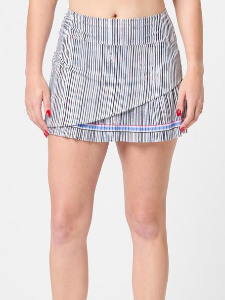 Lucky In Love Womens Peek A Blue Long Pleat Skirt