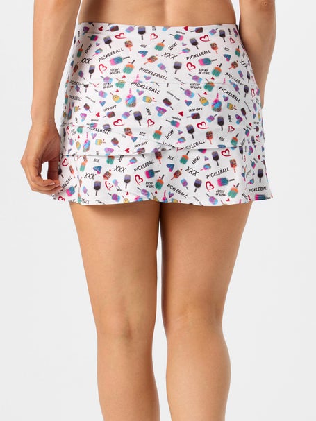 Lucky In Love Womens Pickleball Medley Scallop Skirt