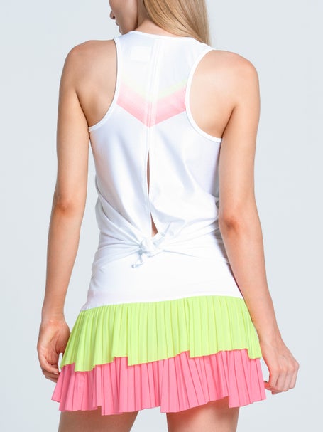 Lucky In Love Womens Sunset Spin Tie Back Tank