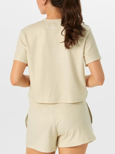 Lucky In Love Womens Shimmer Renew Heather Top