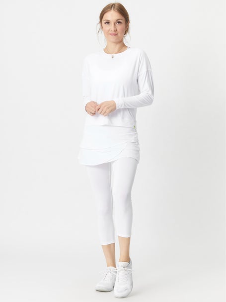 Lucky in Love Womens Scallop Skirt Capri White