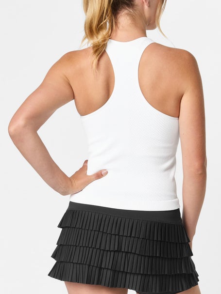 Lucky In Love Womens Scoop Neck Tank - White