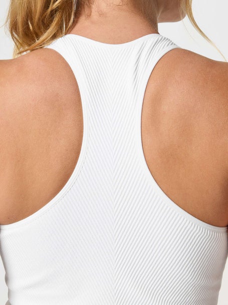 Lucky In Love Womens Scoop Neck Tank - White