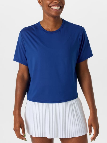 Lucky In Love Womens L-UV Power Box Top - Blue