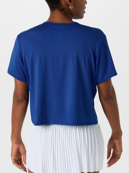 Lucky In Love Womens L-UV Power Box Top - Blue