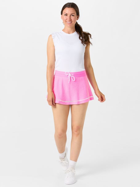 Lucky in Love Womens High Waist Seersucker Skirt-Pink