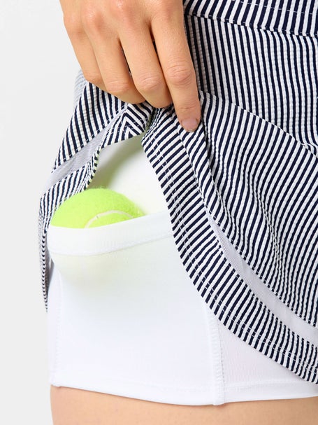 Lucky in Love Womens High Waist Seersucker Skirt-Navy