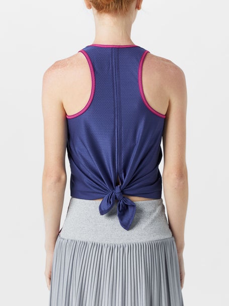 Lucky In Love Womens Berry Shimmer On Tie Back Tank