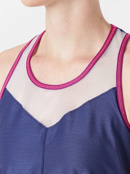 Lucky In Love Womens Berry Shimmer On Tie Back Tank