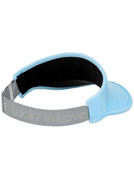 Lucky in Love Womens Stretch Visor - Cool Blue