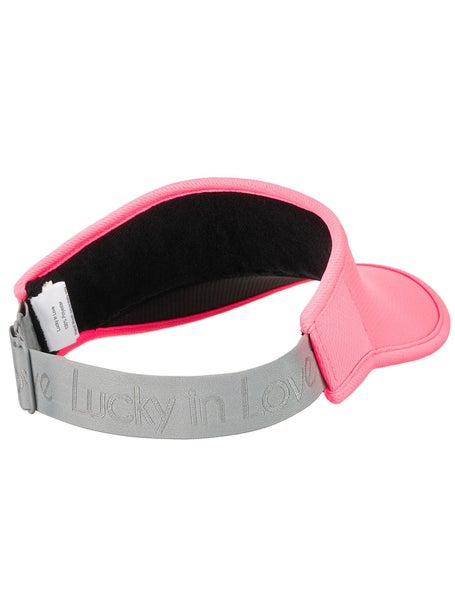 Lucky In Love Womens Stretch Visor - Flamingo
