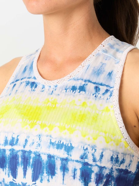 Lucky In Love Womens Shibori Wave Tank