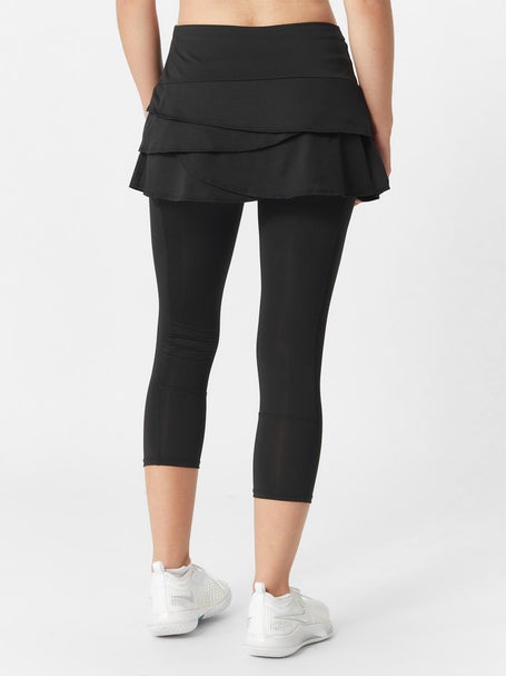 Lucky in Love Womens Scallop Skirt Capri Black