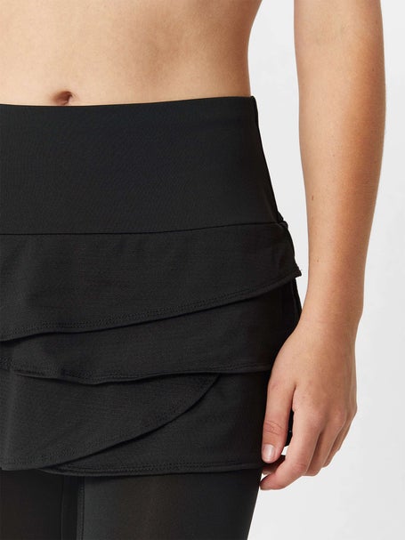 Lucky in Love Womens Scallop Skirt Capri Black