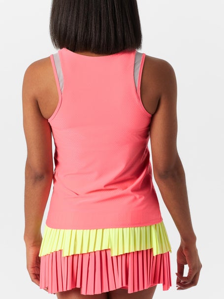 Lucky In Love Womens Sunset Spin Shimmer V-Neck Tank