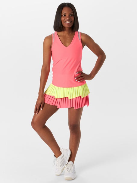 Lucky In Love Womens Sunset Spin Shimmer V-Neck Tank