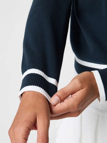 Lucky In Love Womens Victory V-Neck Sweater - Navy