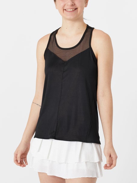 Lucky in Love Womens Core Rib Tie Back Tank - Black