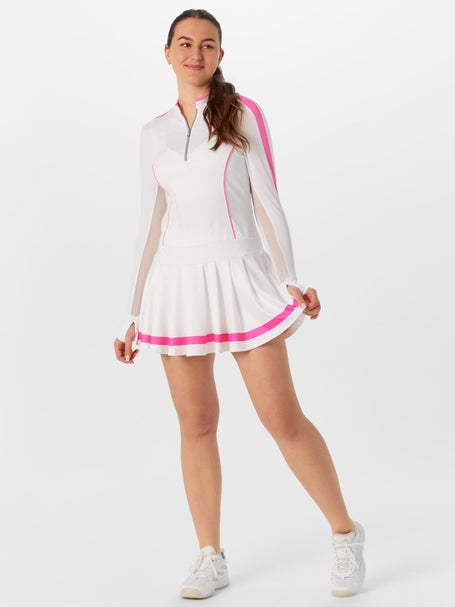 Lucky in Love Womens Fast Motion LS Dress-White/Taffy