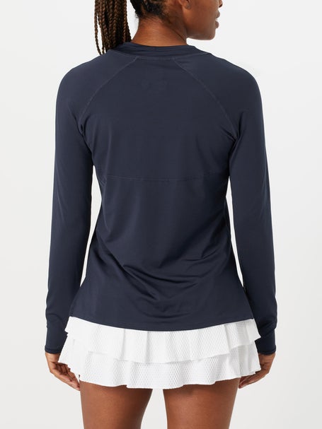 Lucky in Love Womens L-UV High Low Breezy LS - Navy