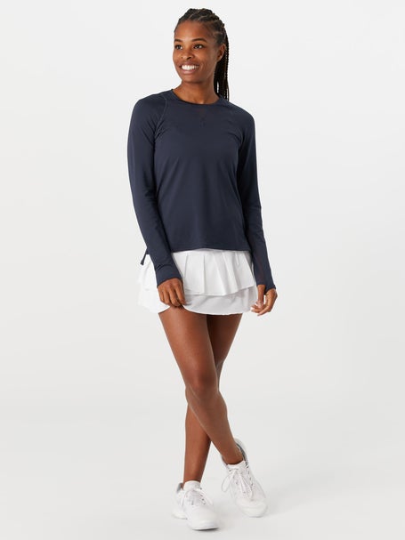 Lucky in Love Womens L-UV High Low Breezy LS - Navy