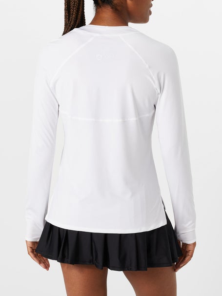 Lucky in Love Womens L-UV High Low Breezy LS - White