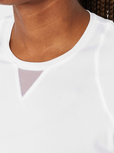 Lucky in Love Womens L-UV High Low Breezy LS - White