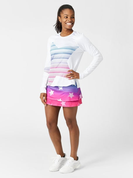 Lucky in Love Womens Long Star Bright Skirt