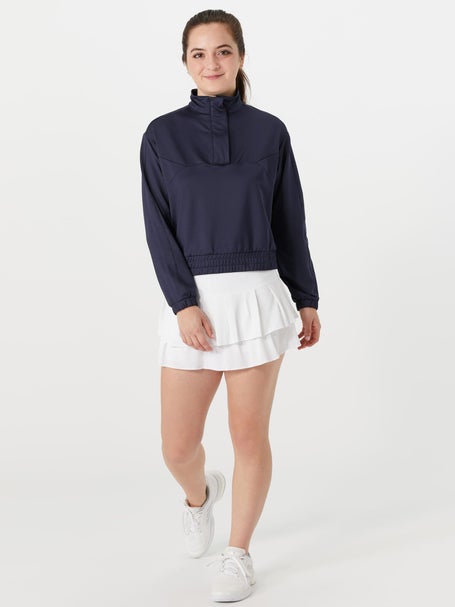 Lucky in Love Womens Mock Pullover - Navy