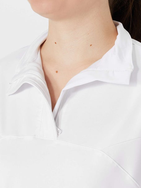 Lucky in Love Womens Mock Pullover - White