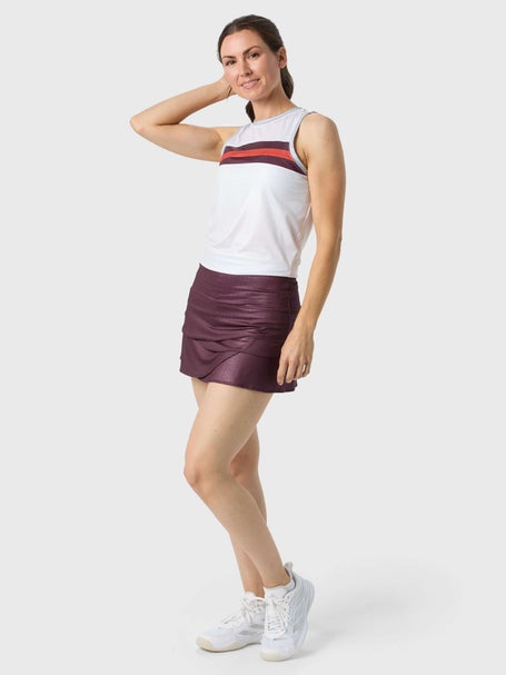 Lucky In Love Womens Metallic Stripe Tie Back Tank