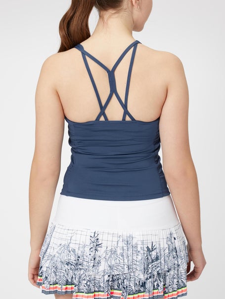 Lucky in Love Womens Palms Ruche Tank