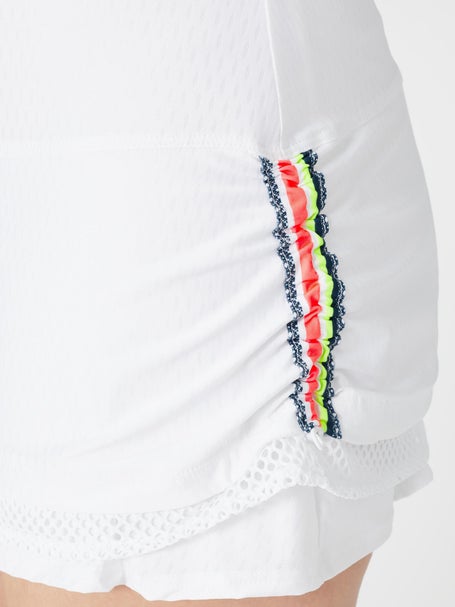 Lucky in Love Womens Palms Royale Stripe Ruche Skirt