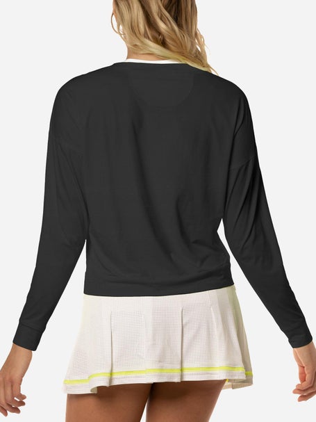 Lucky in Love Womens L-UV Hype LS Top - Black