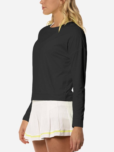 Lucky in Love Womens L-UV Hype LS Top - Black