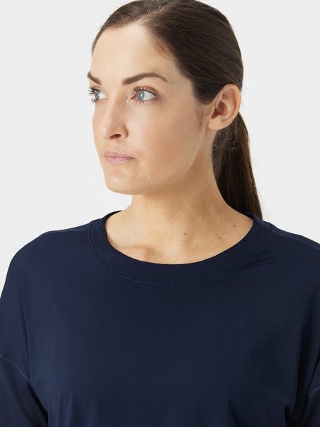 Lucky in Love Womens L-UV Hype LS Top - Navy