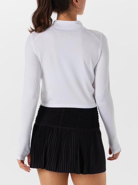 Lucky in Love Womens L-UV Mock Long Sleeve - White