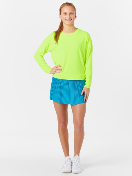 Lucky in Love Women L-UV Long Pleat Smock Skirt - Turq