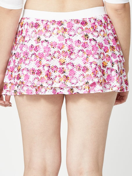 LIJA Womens Spring Blossoms Print Layer Skirt