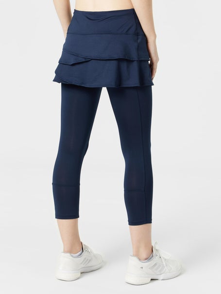 Lucky in Love Womens Scallop Skirt Capri - Navy
