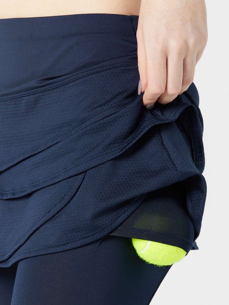 Lucky in Love Womens Scallop Skirt Capri - Navy